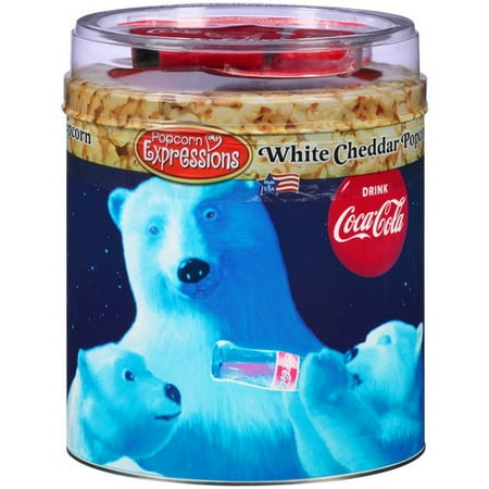 Popcorn Expressions Coke Polar Bears Popcorn Tin with Topper, 24 oz