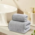 thumbnail image 3 of 2PCS Bath Towel Set, InsCrazy Bath Towels 100% Cotton Towels Bathing Thickened Quick Drying Large Towel Washcloth Water Absorbent Oversized Soft Bathroom Towels 55 X 28Inches, 3 of 7