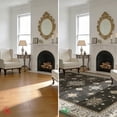 thumbnail image 3 of Brown 8x10 Living Room Area Rug,Washable Vintage Carpet Non Slip Indoor Rug, Retro Traditional Accent Throw Low Pile Large Rug for Farmhouse, Office, Bedroom, Dining Room., 3 of 10