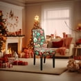 thumbnail image 5 of Gumesh Christmas Chair Cover - 4-Piece Spandex Stretch Covers, Waterproof Party Dining Decor for Holiday Celebrations, 5 of 6