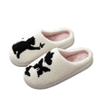 thumbnail image 3 of White Fuzzy Cat Butterfly Slippers for Women, Plush Mule House Shoes, Cozy Indoor Slip-on Scuffs with Non-slip Sole, 3 of 6