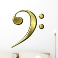 thumbnail image 1 of 3D Golden Bass Clef Wall Decal by Wallmonkeys Peel and Stick Graphic (24 in H x 24 in W) WM306976, 1 of 4