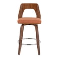thumbnail image 6 of Trilogy Mid-Century Modern Counter Stool In Walnut And Orange Fabric - Set Of 2, 6 of 7