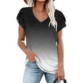 thumbnail image 2 of Going Out Tops for Women Viikei Womens Tops Summer Plus Size Short Sleeves Loose Fit V-Neck Gradient Color Printed Casual Shirt,Women's Fashion Comfortable Casual V-Neck Short Sleeve Print Top Blouse, 2 of 4
