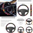 thumbnail image 3 of FKELYI Car Seat Covers with Steering Wheel Cover Hippie Flower Print Auto Center Console Pad Seat Belt Pads Head Rest Covers Gear Shift Cover Hanbrake Cover for Most Vehicle, 16 Pcs, 3 of 6