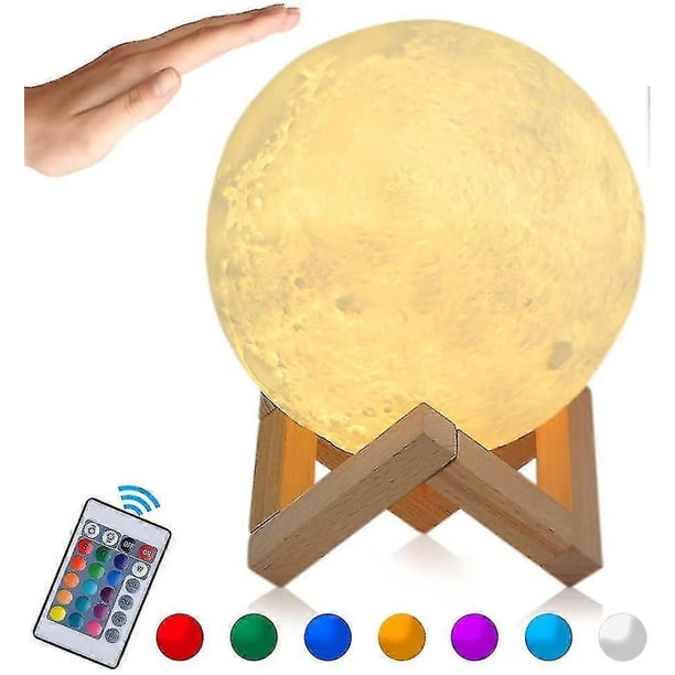 3d Moon Lamp, Led Night Light 15cm Moon Lamp With Remote Control, Rgb Moonlight Night Lamp With Dimmable Touch Switch Battery Operated, Usb Rechargeab