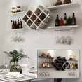 thumbnail image 2 of Wall Mounted Wine Rack, Bottle Glass Holder, Storage Shelves for Bar Kitchen (White), 2 of 5