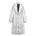 thumbnail image 5 of Zedker Men's Cardigan Faux Fur Coat Long Fleece Jacket Mens Winter Lapel Parka Overcoat Warm Open Front Cardigan for Men White XL, 5 of 10