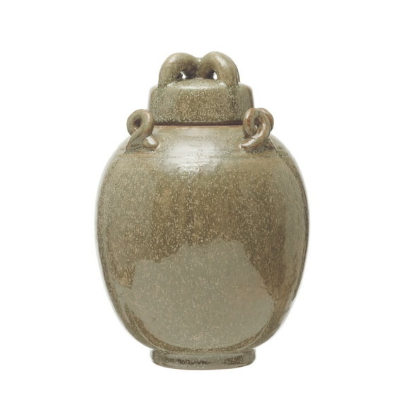 Creative Co-Op Decorative Stoneware Cachepot, Brown Reactive Glaze