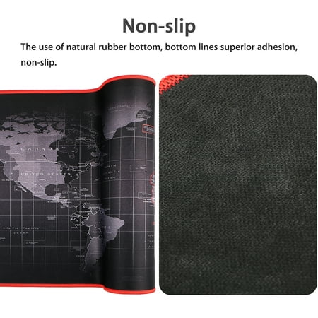 EEEKit Extended XXL Gaming Mouse Pad Portable Large Desk Pad Non-slip Rubber Base (World Map