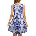 thumbnail image 6 of JTZGDY Dresses for Women Girls Cute Summer Floral Pattern Print Sleeveless Scoop Neck Tank Dress Loose Flowy Beach Sundress with Pockets Navy#03 M, 6 of 8