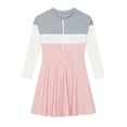 thumbnail image 4 of Tiijoy Little Girls Long Sleeve Rash Guard Swimsuit Color Block Swim Dress with UPF50+, 4 of 8