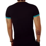 LOGEEYAR T-Shirt Uomo Slim Fit A Contrasto Con Manica Corta - Cotone Morbido Colore Gradiente, Taglia XL - 2