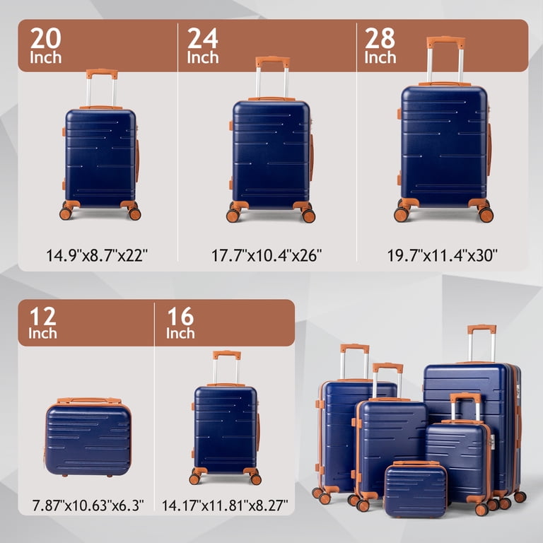 Zimtown Luggage 5 Piece Sets Suitcase ABS Hardside with Spinner