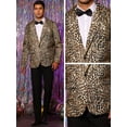 thumbnail image 4 of Unique Bargains Men's Animal Printed Blazer Vintage Slim Fit One Button Sports Coats L Brown, 4 of 6