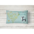 thumbnail image 2 of Carolines Treasures BB7627PW1216 Welcome Friends Black White Chihuahua Canvas Fabric Decorative Pillow  12H x16W, 2 of 3