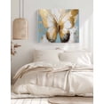 thumbnail image 3 of Butterfly Wall Art for Living Room,Canvas Picture Wall Decor for Bathroom Bedroom,Modern Abstract Teal Brown Oil Painting Painting Artwork for Office Kitchen Hallway Dining Room Home Decor 24"x32", 3 of 8