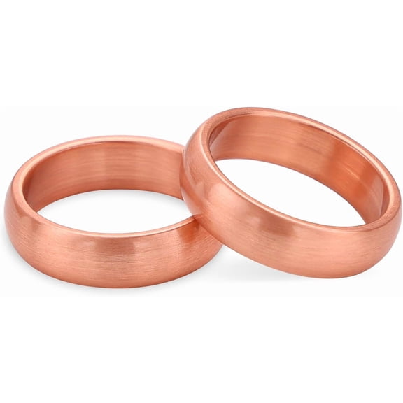 2Pcs Solid Pure Copper Adjustable Rings, Open Band Resizable Ring Set with Simple Statement Design for Everyday Wear and Gifting
