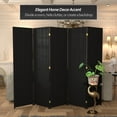 thumbnail image 6 of Red Lantern 6 ft. Tall Woven Fiber Folding Screen - Black - 5 Panel, 6 of 6