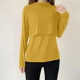 thumbnail image 2 of Olyvenn Fashion Women Maternity Nursing Top Crewneck Long Sleeve Double Layer Breastfeeding Shirt Soft Light Comfy Pregnancy Clothes Yellow XXL, 2 of 4