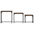thumbnail image 3 of vidaXL Nesting Coffee Tables 3 pcs Brown Oak Engineered Wood, 3 of 5