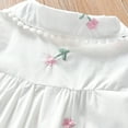 thumbnail image 6 of Visland Baby Short Sleeves , Girls Casual Tops Flower Embroidery A Line Puff Sleeve Lacework Cuff Tops Daily Wear, 6 of 8