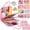 Pink-28, variant on Busy Board Montessori Toy for Toddlers, Educational Activity Developing Sensory Board for Fine Basic Dress Motor Skills - Travel Toys for Plane Car, Gift for Boys Girls 1 2 3 4 Year Old