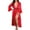 Red, variant on Satin Silk Robes for Women Long Long Lingerie Kimono Bath Robe Sexy Dressing Gown Lace Silk Robes Sleepwear Red XL