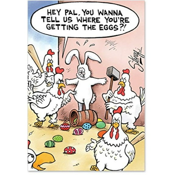 0022 Humorous Easter Card 'Getting The Eggs Paper ' with Envelope by NobleWorks