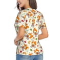 thumbnail image 3 of Vsdgher Forest Squirrel Women Shirts V Neck Short Sleeve Tops T-Shirt Basic Tees, S to 3XL3X-Large, 3 of 5