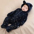 thumbnail image 5 of Otqutp Baby Fuzzy Fleece Jumpsuit Toddler Bear Hood Snowsuit New Born Furry Warm Zip up Romper Winter Outwear Clothes, 5 of 7