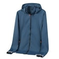thumbnail image 2 of Rigardu jackets for men mens jacket Male Spring And Summer Sunscreen Ice Silk Thin Long Sleeved Zipper Hooded Solid Color Jacket Blue+L, 2 of 6