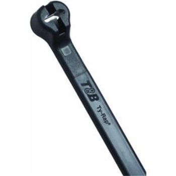 thomas & betts ty528mx ty-rap 14-inch ultraviolet resistant nylon 6.6 cable tie with stainless steel locking device, black, 100-pack
