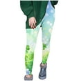 thumbnail image 5 of QATAINLAV St Patricks Leggings for Women Stretchy High Waisted Soft Shamrock Legging Bottoms Irish Clover Graphic Tight Yoga Pants Light Blue S, 5 of 7