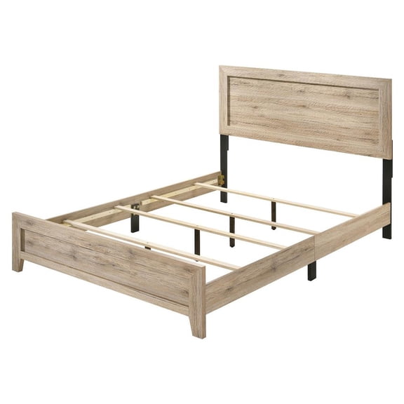 Acme Furniture Miquell King Size Traditional Wood Platform Bed, Natural
