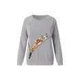 thumbnail image 2 of Fashnice Chandail en Molleton pour Femmes Col Rond Hauts Imprimé Chat Chandail Loisirs Automne Gris m, 2 of 5