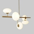 thumbnail image 3 of Five Globe Mid Century Modern Sputnik Chandelier – Handcrafted Brass Frame Glass Globe Design Pendant Light Fixture, 3 of 4