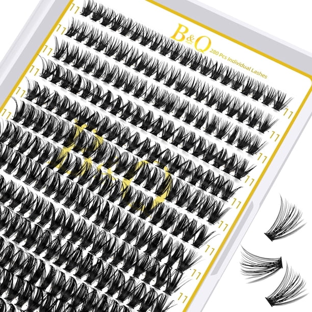 B&Qaugen Easy Fan Lashes D-0.03-19 B&Qaugen Easy Fan Volume Lashes 0.03 Extensiones de pestañas D Curl Mega Lash Extension 9 a 25 mm Negro mate B&Q Easy Volume Fan Lashes (D-0.03,19 mm)