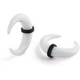 thumbnail image 1 of Briana Williams 1Pair White Acrylic C Shape Pincher Tapers Septum Buffalo Taper Expander Pierced Nose, 1 of 1