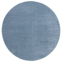 SAFAVIEH Vision Zayden Solid Polyester Area Rug, Blue, 6'7" x 6'7" Round