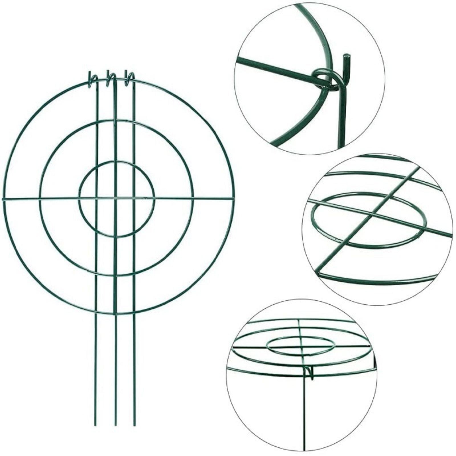 Plant Stakes, Peony Cages and Supports, Mental Plant Support Stakes, Garden Trellis Plant Support Tomato Cage, Large Plant Stakes for Outdoor Plants Peony Rose Flowers, 15.7In H/ Dia 11.8In, 4 Pack