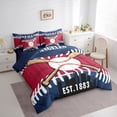 thumbnail image 3 of Homewish Baseball Game Gaming 7pcs Bedding Comforter Set,Western City Queen Bedding Sets,Ball Sport Theme Queen Sheet Sets For Teens Kids,Breathable Home Decor Reversible, 3 of 8