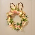 thumbnail image 3 of Cbcbtwo Easter Wreath, 17.7in Easter Rabbit Egg Wreath Spring Flower Twig LED Wreath Easter Door Sign Hanging Bunny Twig Wreath for Front Door Farmhouse Decor Festival Celebration Home Decor, 3 of 4