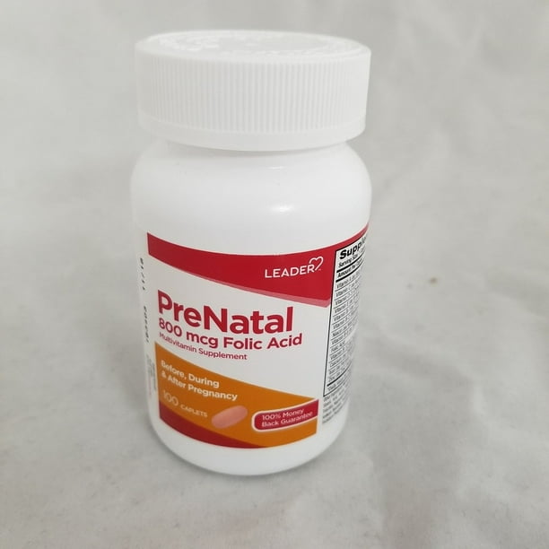 Leader Vitamin Prenatal Tablets, 100ct