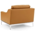 thumbnail image 6 of Armchair and Loveseat Sofa Set, Leather, Steel, Tan, Modern Contemporary Urban Design, Living Lounge Room Hotel Lobby Hospitality, 6 of 6