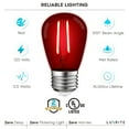 thumbnail image 5 of Luxrite 12-Pack S14 Edison LED Red Light Bulbs 0.5W Colored LED Bulbs for Outdoor String Lights UL Listed E26 Base, 5 of 7