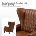 thumbnail image 3 of Traditional Genuine Leather Accent Chairs with Nailhead Trim Tufted Armchairs Set of 2 for Living Room Brown, 3 of 7