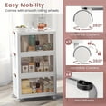 thumbnail image 7 of 3 layers can be stacked freely. Large Plastic Storage Bins with Lids and Open Front, Stackable Storage Containers with Wheels for Clothes, Home and Room.White, 7 of 7