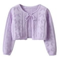 thumbnail image 2 of Lovzfmll Toddlers Kids Girls Tie-Front Cardigan, Thin Lace Knit Design, Ribbed Warm Summer Wear for Girls for 12 Months - 9 Years, 2 of 8