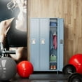 thumbnail image 6 of GangMei 72 inches 3 Doors Metal Storage Locker for Employees，Large Steel Combination Locker Cabinet for Gym, Living Room, School , Office with Locking Doors(Light Gray), 6 of 9